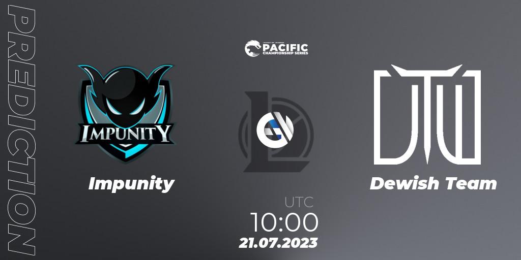 Impunity - Dewish Team: Maç tahminleri. 21.07.2023 at 10:00, LoL, PACIFIC Championship series Group Stage