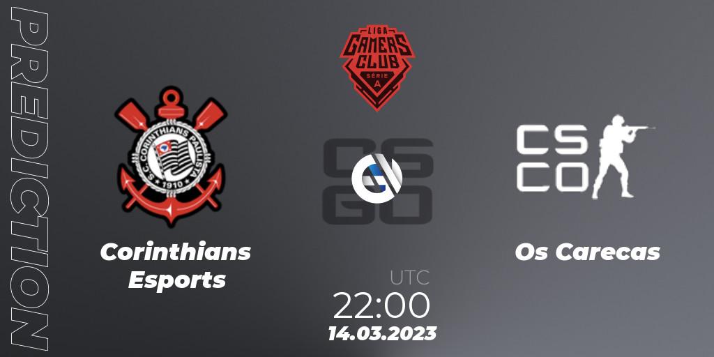 Corinthians Esports - Os Carecas: Maç tahminleri. 14.03.23, CS2 (CS:GO), Gamers Club Liga Série A: February 2023