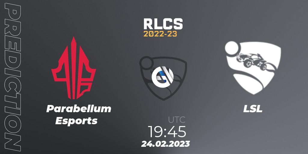 Parabellum Esports - LSL: Maç tahminleri. 24.02.23, Rocket League, RLCS 2022-23 - Winter: South America Regional 3 - Winter Invitational