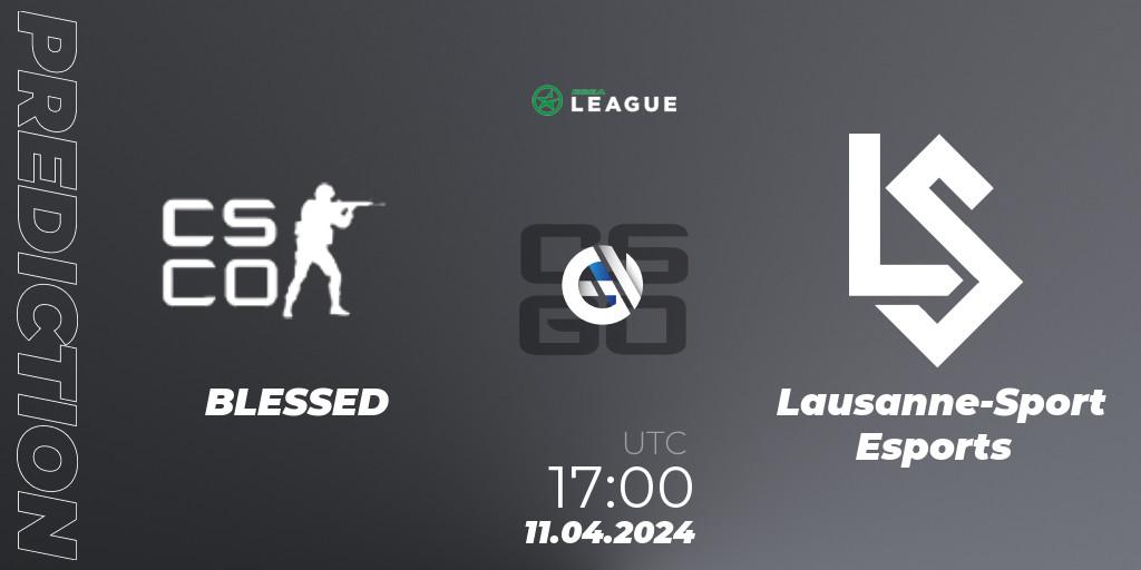 BLESSED - Lausanne-Sport Esports: Maç tahminleri. 11.04.2024 at 17:00, Counter-Strike (CS2), ESEA Season 49: Advanced Division - Europe