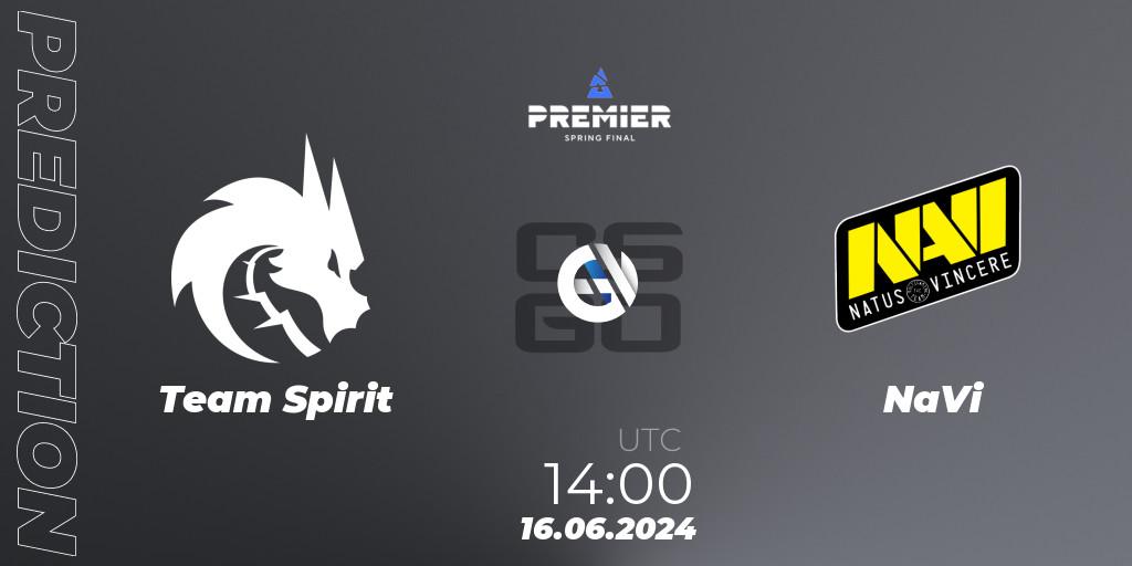 Team Spirit - NaVi: Maç tahminleri. 16.06.2024 at 14:00, Counter-Strike (CS2), BLAST Premier Spring Final 2024