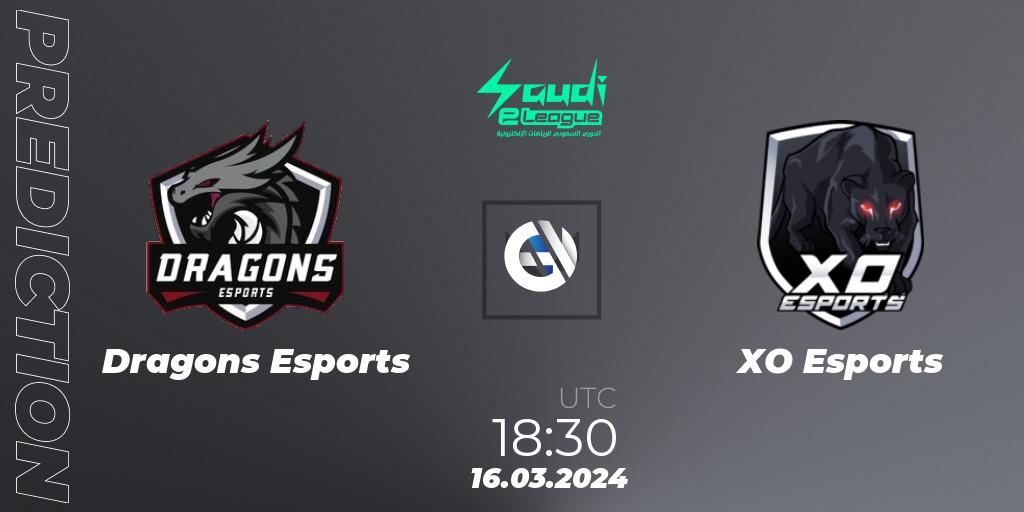 Dragons Esports - XO Esports: Maç tahminleri. 18.03.2024 at 18:30, VALORANT, Saudi eLeague 2024: Major 1
