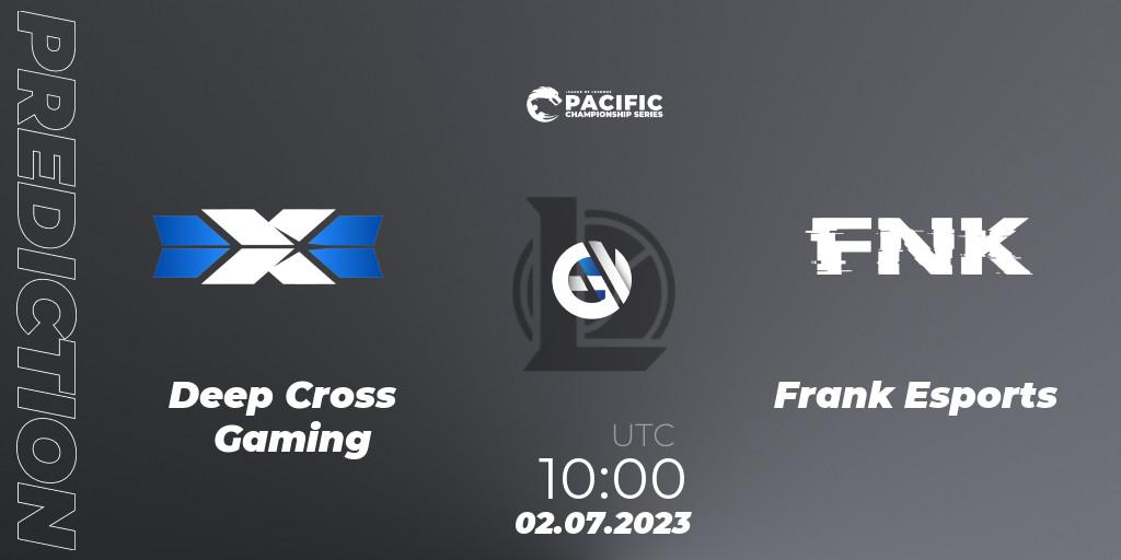 Deep Cross Gaming - Frank Esports: Maç tahminleri. 02.07.2023 at 10:00, LoL, PACIFIC Championship series Group Stage
