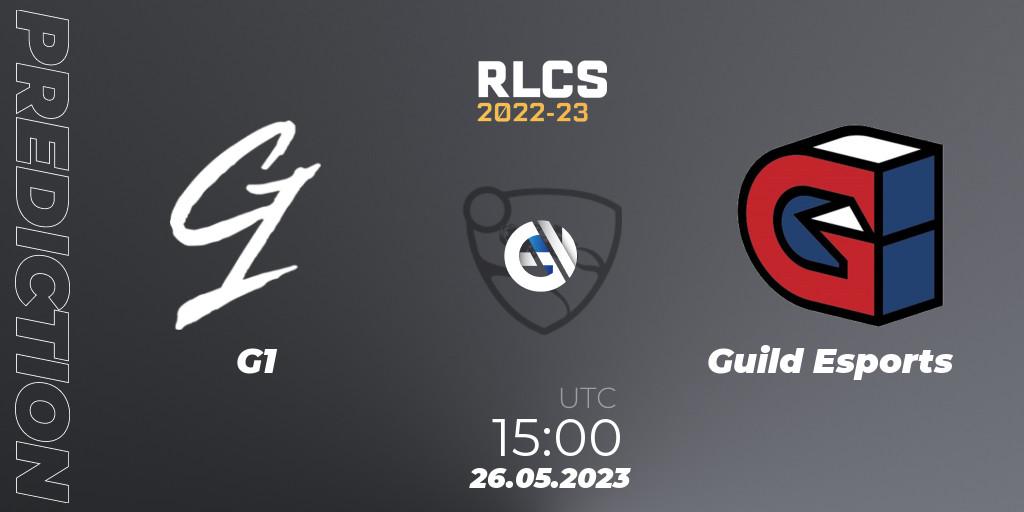 G1 - Guild Esports: Maç tahminleri. 26.05.2023 at 15:00, Rocket League, RLCS 2022-23 - Spring: Europe Regional 2 - Spring Cup