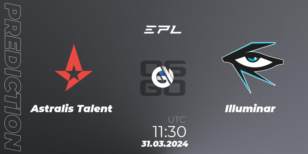 Astralis Talent - Illuminar: Maç tahminleri. 30.03.2024 at 14:00, Counter-Strike (CS2), European Pro League Season 16: Division 2
