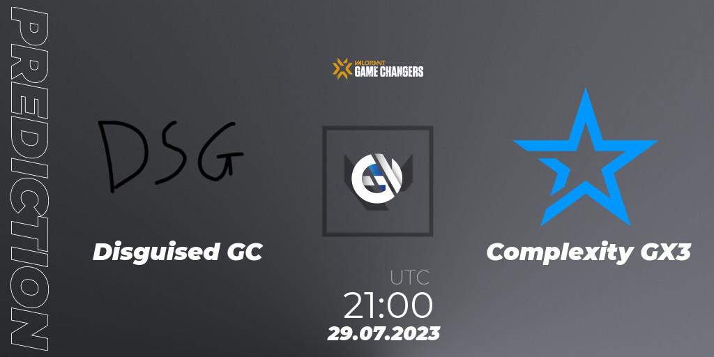 Disguised GC - Complexity GX3: Maç tahminleri. 29.07.2023 at 21:10, VALORANT, VCT 2023: Game Changers North America Series S2