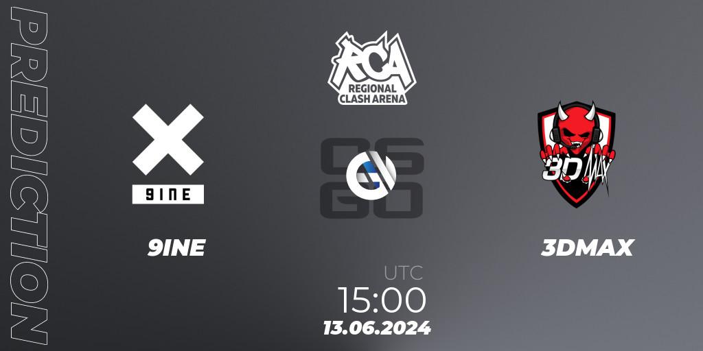9INE - 3DMAX: Maç tahminleri. 13.06.2024 at 15:45, Counter-Strike (CS2), Regional Clash Arena Europe
