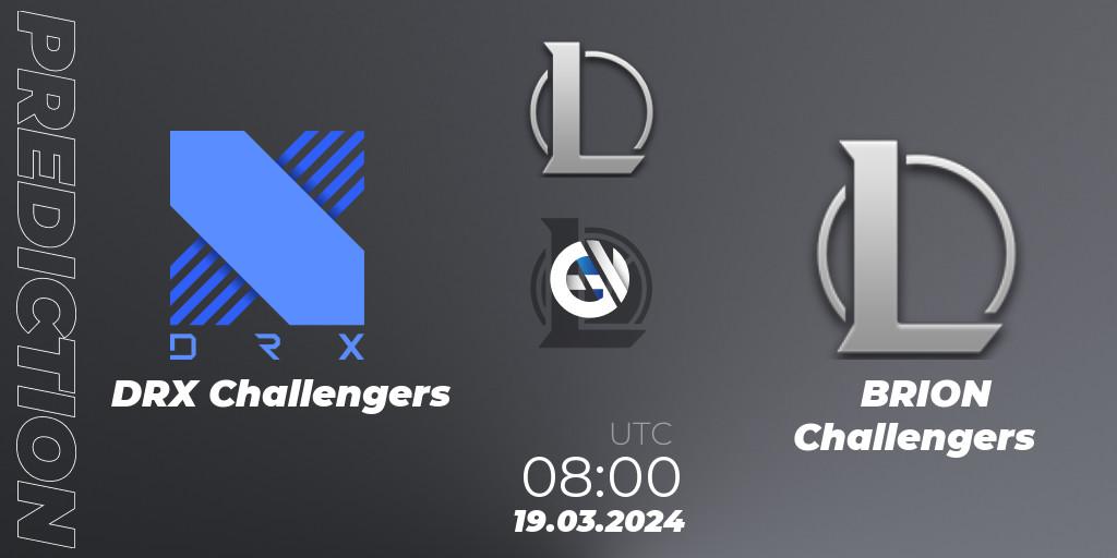 DRX Challengers - BRION Challengers: Maç tahminleri. 19.03.24, LoL, LCK Challengers League 2024 Spring - Group Stage