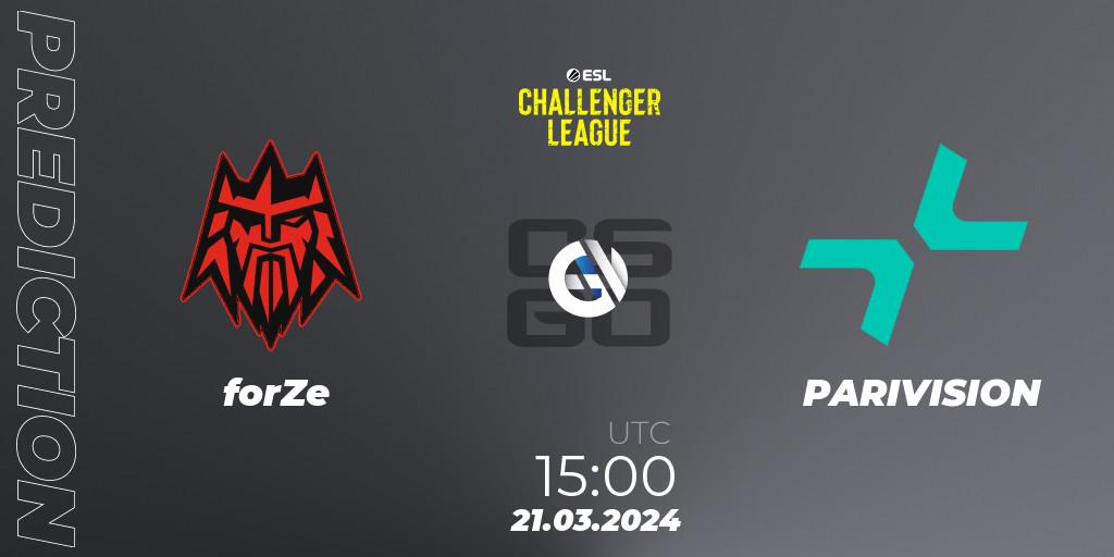 forZe - PARIVISION: Maç tahminleri. 21.03.24, CS2 (CS:GO), ESL Challenger League Season 47: Europe