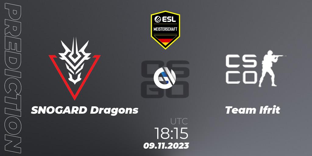 SNOGARD Dragons - Team Ifrit: Maç tahminleri. 09.11.2023 at 18:15, Counter-Strike (CS2), ESL Meisterschaft: Autumn 2023