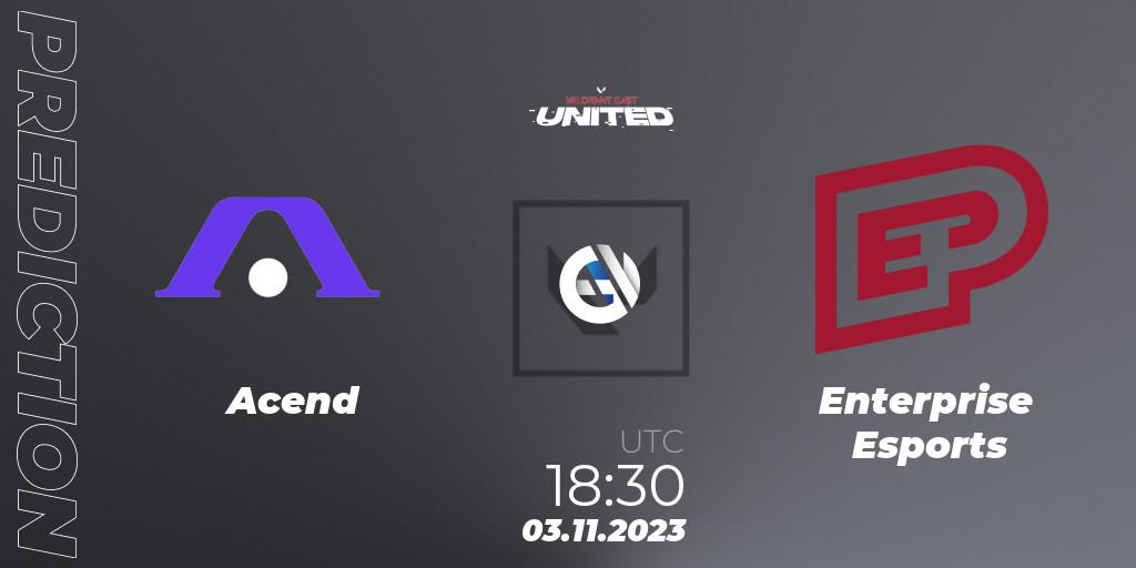 Acend - Enterprise Esports: Maç tahminleri. 03.11.2023 at 18:30, VALORANT, VALORANT East: United: Season 2: Stage 3 - Finals