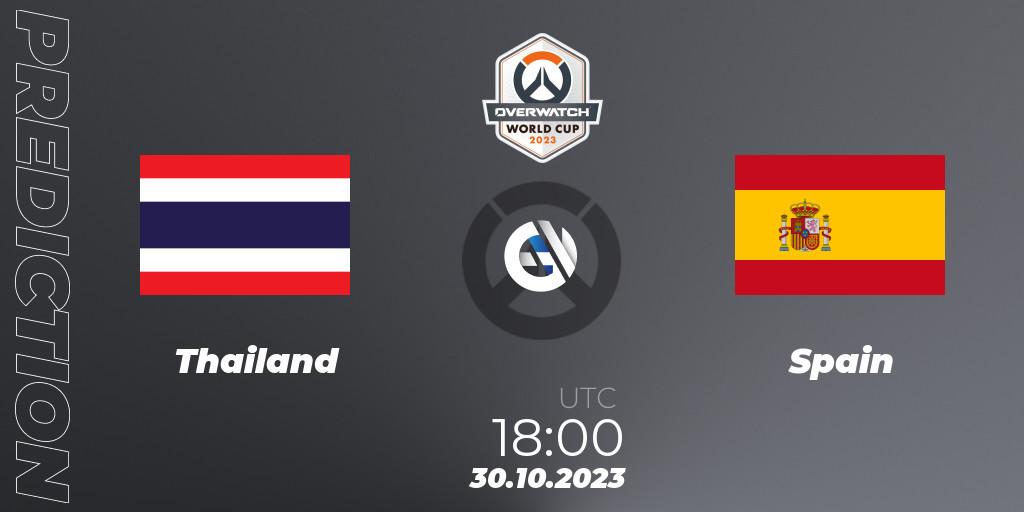 Thailand - Spain: Maç tahminleri. 30.10.23, Overwatch, Overwatch World Cup 2023
