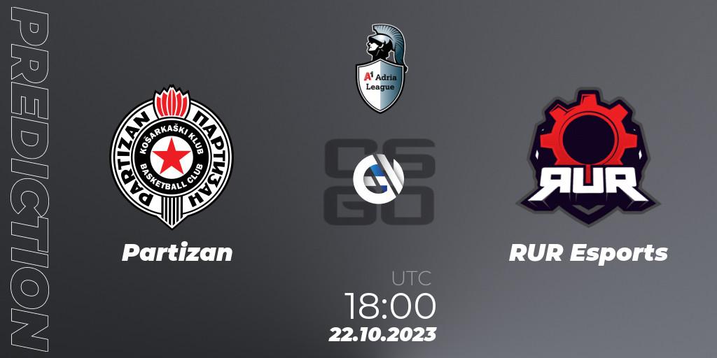 Partizan - RUR Esports: Maç tahminleri. 22.10.23, CS2 (CS:GO), A1 Adria League Season 12