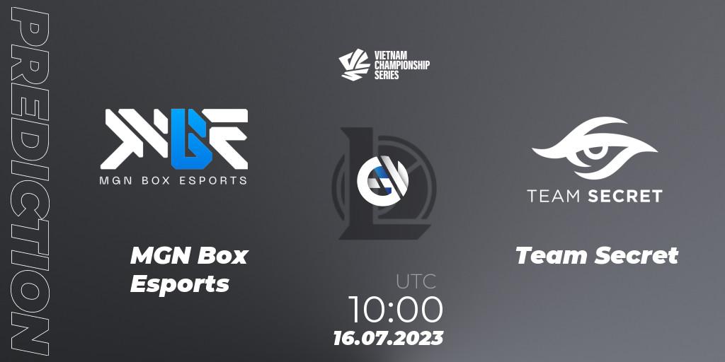 MGN Box Esports - Team Secret: Maç tahminleri. 16.07.2023 at 10:00, LoL, VCS Dusk 2023