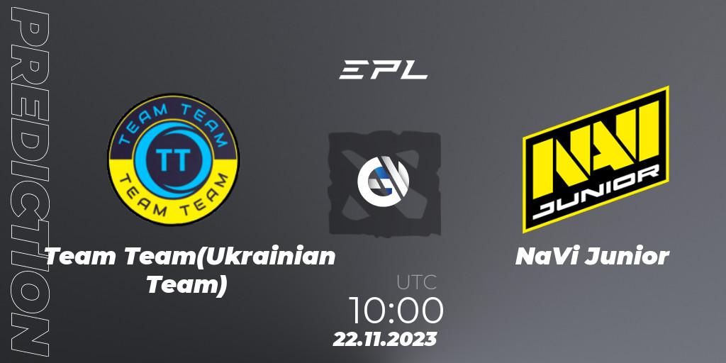 Team Team(Ukrainian Team) - NaVi Junior: Maç tahminleri. 22.11.23, Dota 2, European Pro League Season 14