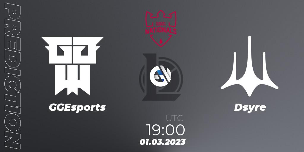 GGEsports - Dsyre: Maç tahminleri. 01.03.2023 at 19:00, LoL, PG Nationals Spring 2023 - Group Stage