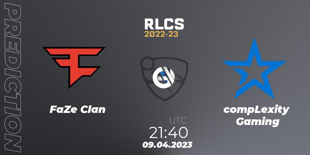 FaZe Clan - compLexity Gaming: Maç tahminleri. 09.04.2023 at 21:55, Rocket League, RLCS 2022-23 - Winter Split Major