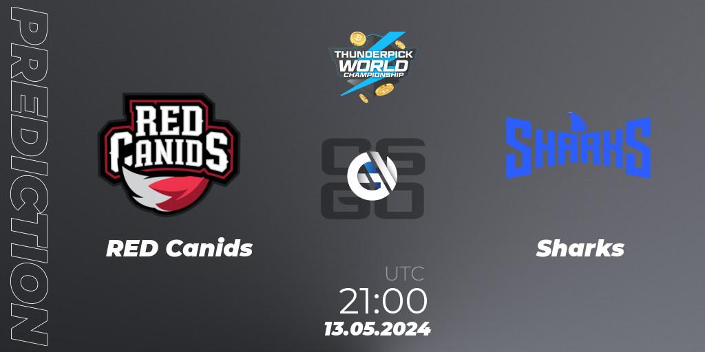 RED Canids - Sharks: Maç tahminleri. 13.05.2024 at 21:00, Counter-Strike (CS2), Thunderpick World Championship 2024: South American Series #1