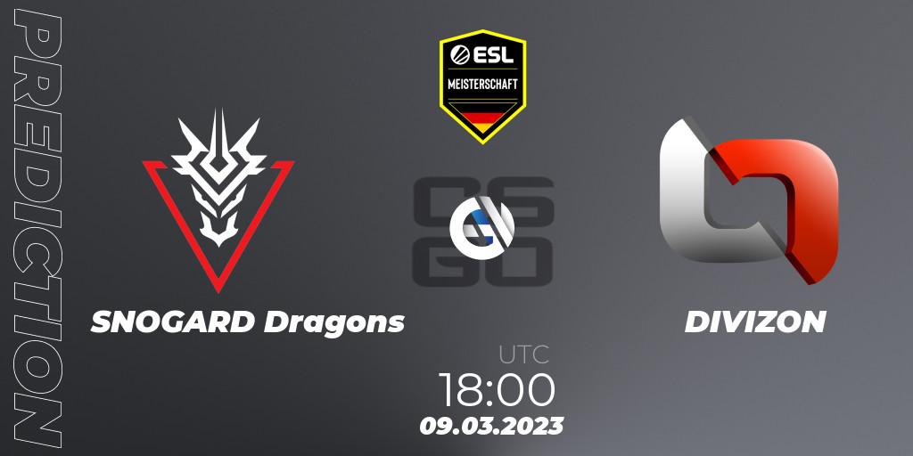 SNOGARD Dragons - DIVIZON: Maç tahminleri. 09.03.2023 at 18:00, Counter-Strike (CS2), ESL Meisterschaft: Spring 2023