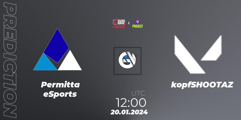 Permitta eSports - kopfSHOOTAZ: Maç tahminleri. 19.01.2024 at 19:00, VALORANT, VALORANT Challengers 2024 DACH: Evolution Split 1 - Closed Qualifier