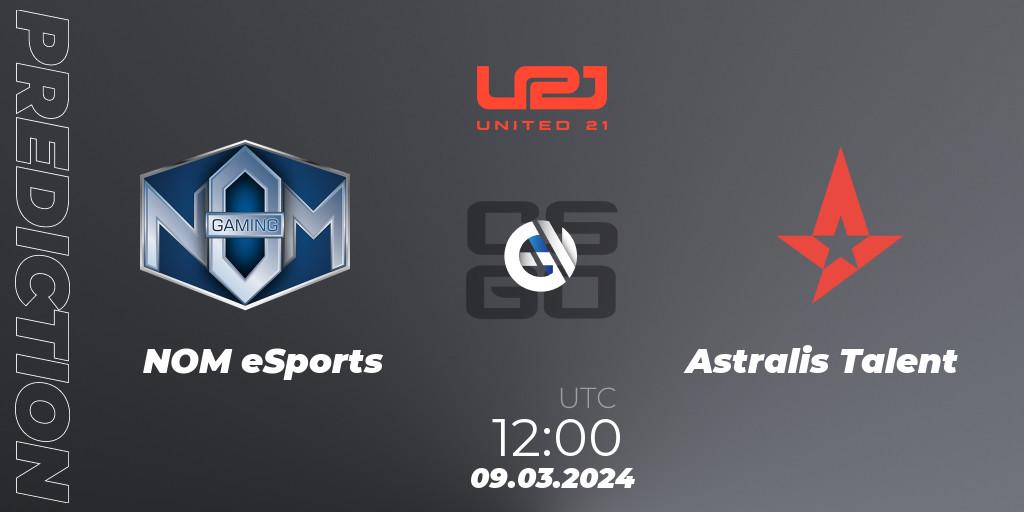 NOM eSports - Astralis Talent: Maç tahminleri. 09.03.2024 at 12:00, Counter-Strike (CS2), United21 Season 12