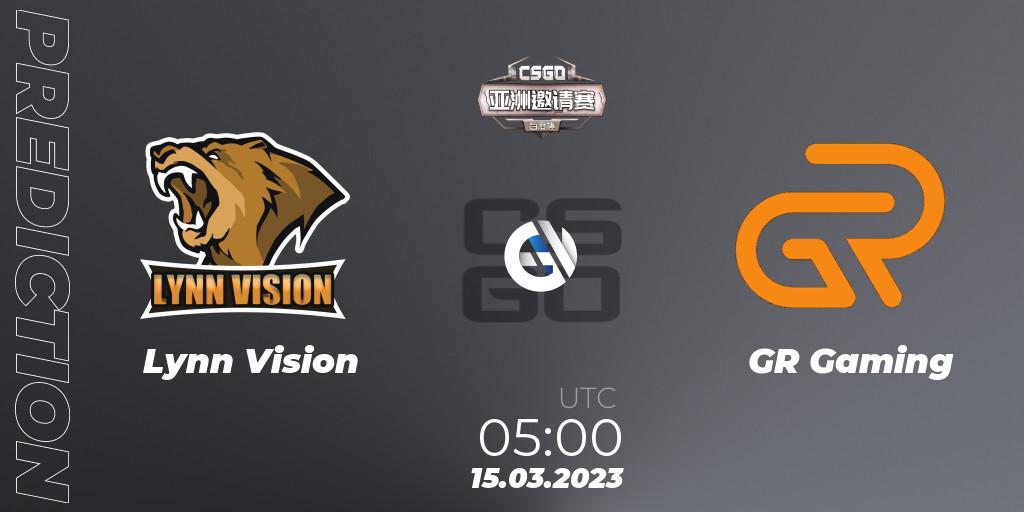 Lynn Vision - GR Gaming: Maç tahminleri. 15.03.2023 at 05:00, Counter-Strike (CS2), Baidu Cup Invitational #2