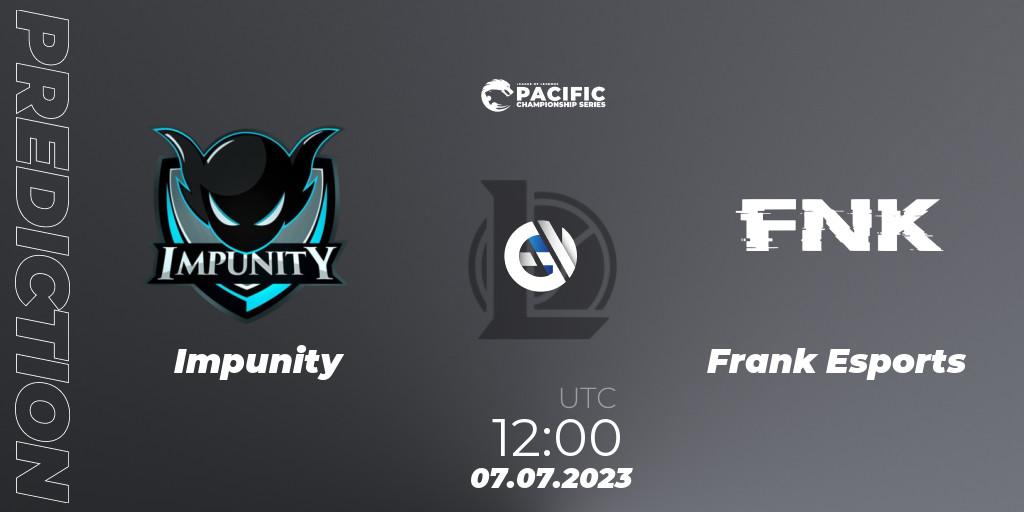 Impunity - Frank Esports: Maç tahminleri. 07.07.2023 at 12:00, LoL, PACIFIC Championship series Group Stage