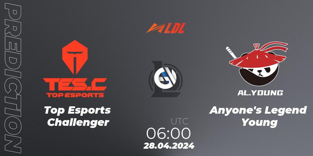 Top Esports Challenger - Anyone's Legend Young: Maç tahminleri. 28.04.2024 at 06:00, LoL, LDL 2024 - Stage 2