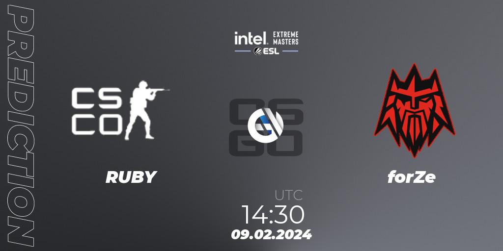 RUBY - forZe: Maç tahminleri. 09.02.24, CS2 (CS:GO), Intel Extreme Masters China 2024: European Closed Qualifier