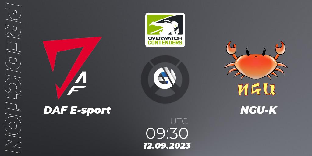 DAF E-sport - NGU-K: Maç tahminleri. 12.09.2023 at 09:30, Overwatch, Overwatch Contenders 2023 Fall Series: Asia Pacific