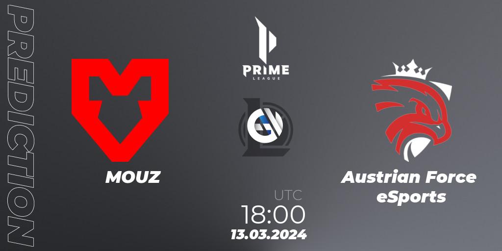 MOUZ - Austrian Force eSports: Maç tahminleri. 13.03.24, LoL, Prime League Spring 2024 - Group Stage