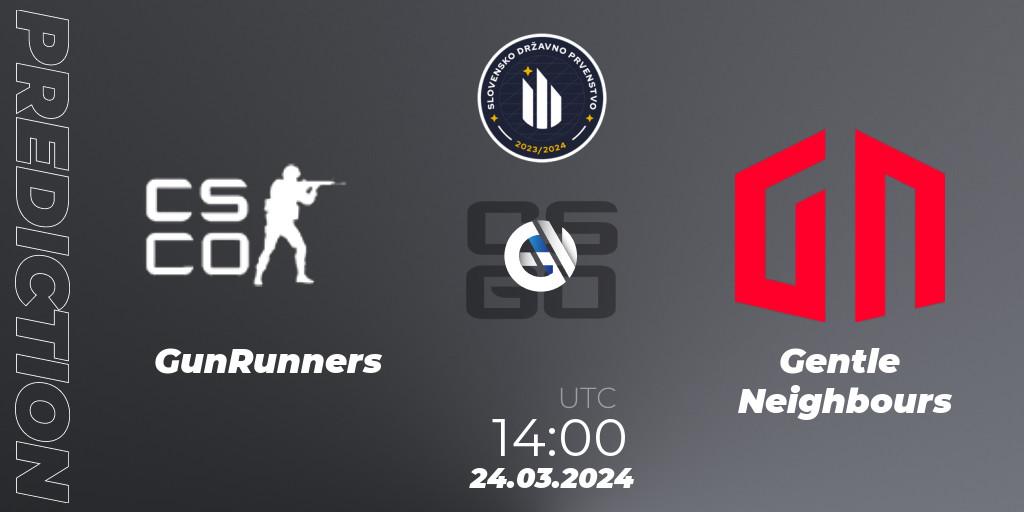 GunRunners - Gentle Neighbours: Maç tahminleri. 05.04.2024 at 11:00, Counter-Strike (CS2), Slovenian National Championship 2024