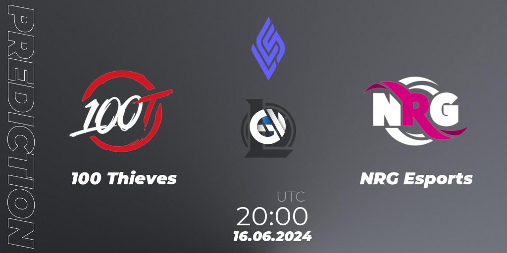 100 Thieves - NRG Esports: Maç tahminleri. 16.06.2024 at 20:00, LoL, LCS Summer 2024 - Group Stage