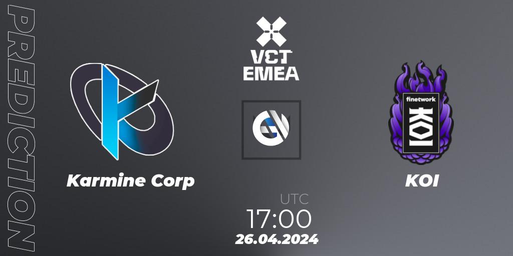 Karmine Corp - KOI: Maç tahminleri. 26.04.24, VALORANT, VALORANT Champions Tour 2024: EMEA League - Stage 1 - Group Stage