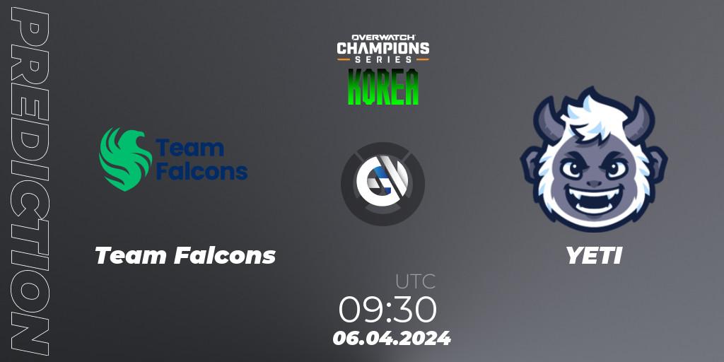 Team Falcons - YETI: Maç tahminleri. 06.04.2024 at 09:30, Overwatch, Overwatch Champions Series 2024 - Stage 1 Korea