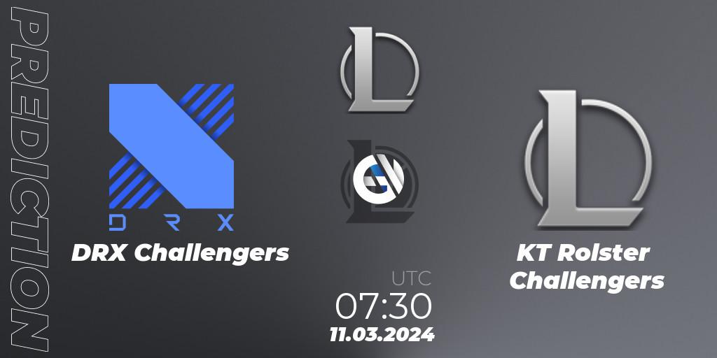 DRX Challengers - KT Rolster Challengers: Maç tahminleri. 11.03.24, LoL, LCK Challengers League 2024 Spring - Group Stage