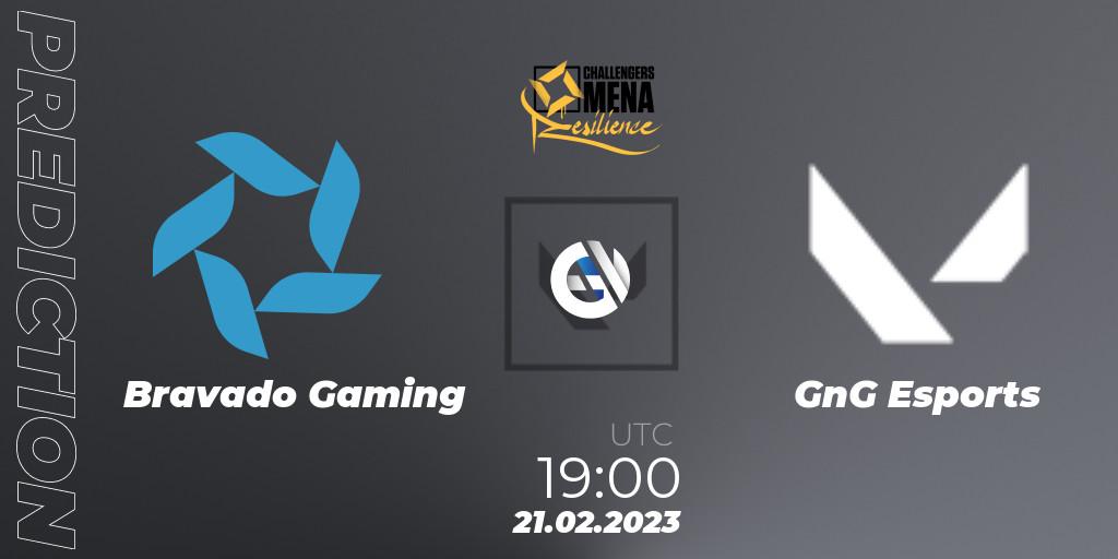Bravado Gaming - GnG Esports: Maç tahminleri. 21.02.2023 at 19:00, VALORANT, VALORANT Challengers 2023 MENA: Resilience Split 1 - Levant and North Africa