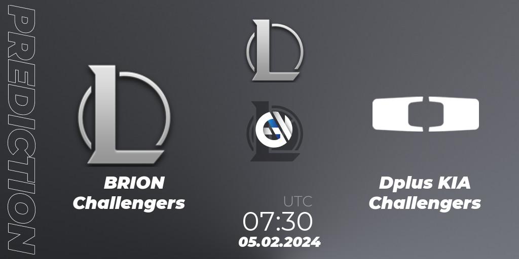 BRION Challengers - Dplus KIA Challengers: Maç tahminleri. 05.02.2024 at 08:00, LoL, LCK Challengers League 2024 Spring - Group Stage