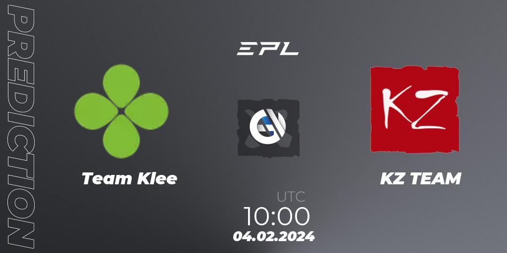 Team Klee - KZ TEAM: Maç tahminleri. 04.02.24, Dota 2, European Pro League Season 16