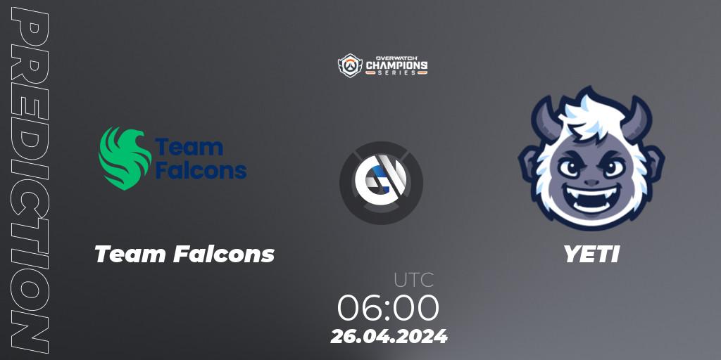 Team Falcons - YETI: Maç tahminleri. 26.04.2024 at 06:00, Overwatch, Overwatch Champions Series 2024 - Asia Stage 1 Main Event