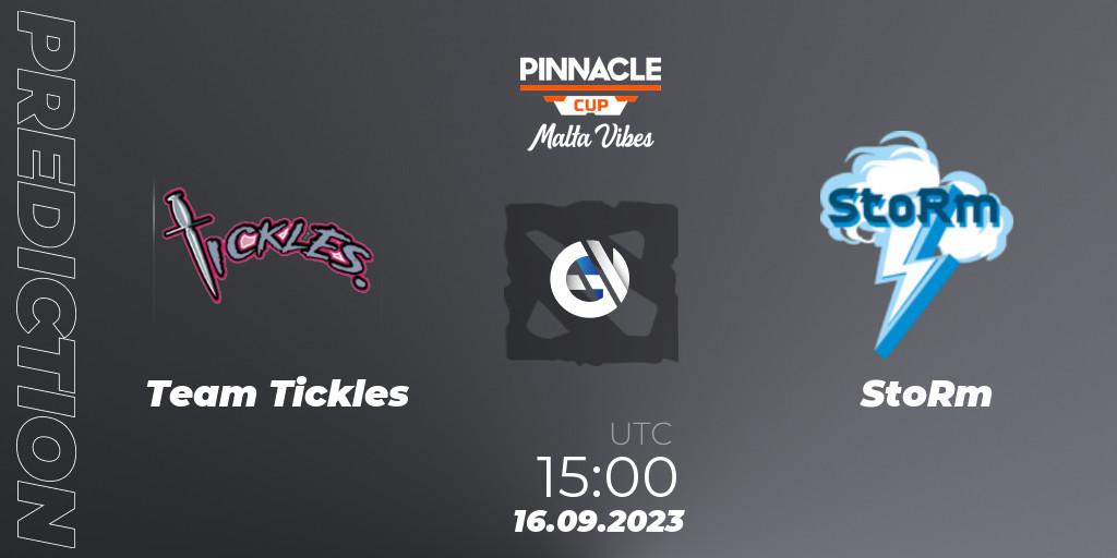 Team Tickles - StoRm: Maç tahminleri. 16.09.2023 at 15:20, Dota 2, Pinnacle Cup: Malta Vibes #3