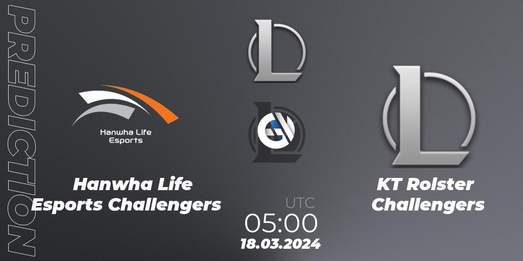 Hanwha Life Esports Challengers - KT Rolster Challengers: Maç tahminleri. 18.03.24, LoL, LCK Challengers League 2024 Spring - Group Stage
