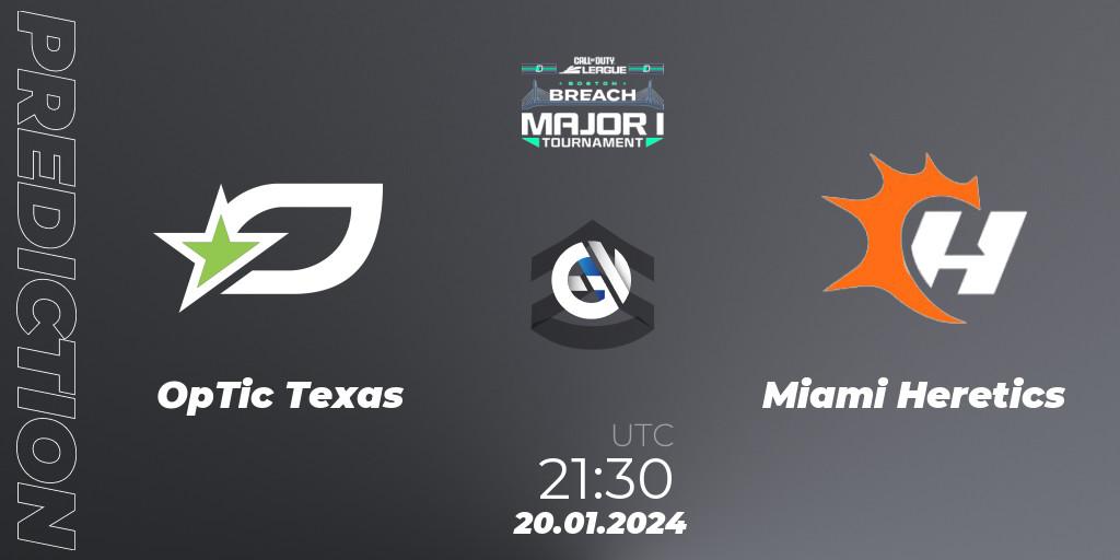 OpTic Texas - Miami Heretics: Maç tahminleri. 19.01.2024 at 21:30, Call of Duty, Call of Duty League 2024: Stage 1 Major Qualifiers