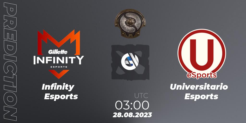 Infinity Esports - Universitario Esports: Maç tahminleri. 22.08.2023 at 20:25, Dota 2, The International 2023 - South America Qualifier