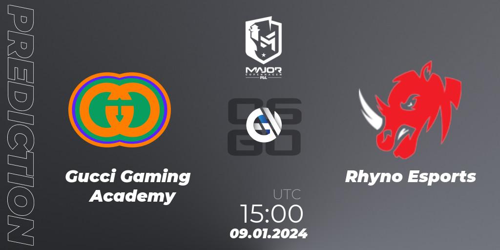 Gucci Gaming Academy - Rhyno Esports: Maç tahminleri. 09.01.2024 at 15:00, Counter-Strike (CS2), PGL CS2 Major Copenhagen 2024 Europe RMR Open Qualifier 1