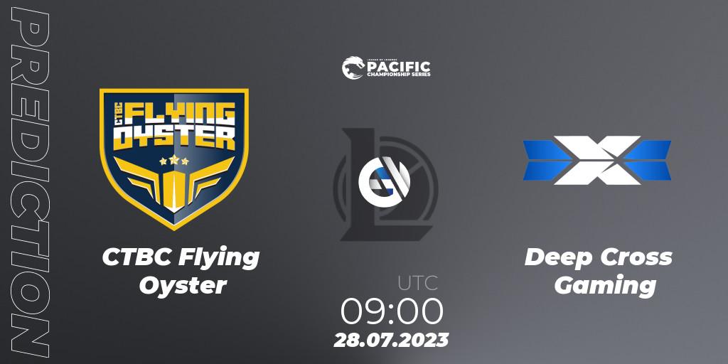 CTBC Flying Oyster - Deep Cross Gaming: Maç tahminleri. 28.07.2023 at 09:00, LoL, PACIFIC Championship series Group Stage