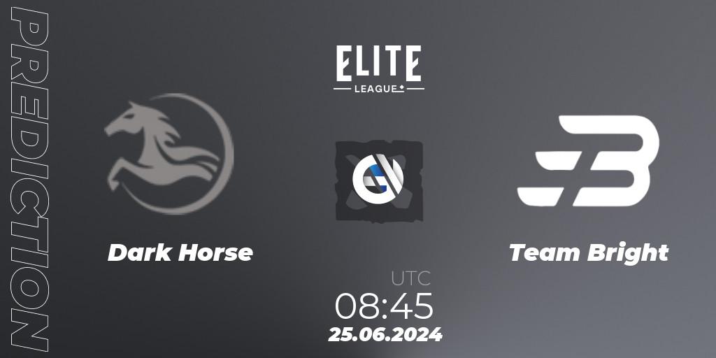 Dark Horse - Team Bright: Maç tahminleri. 25.06.2024 at 08:45, Dota 2, Elite League Season 2: China Closed Qualifier