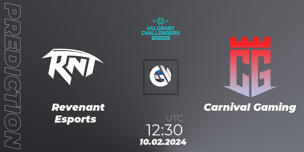 Revenant Esports - Carnival Gaming: Maç tahminleri. 10.02.24, VALORANT, VALORANT Challengers 2024: South Asia Split 1 - Cup 1