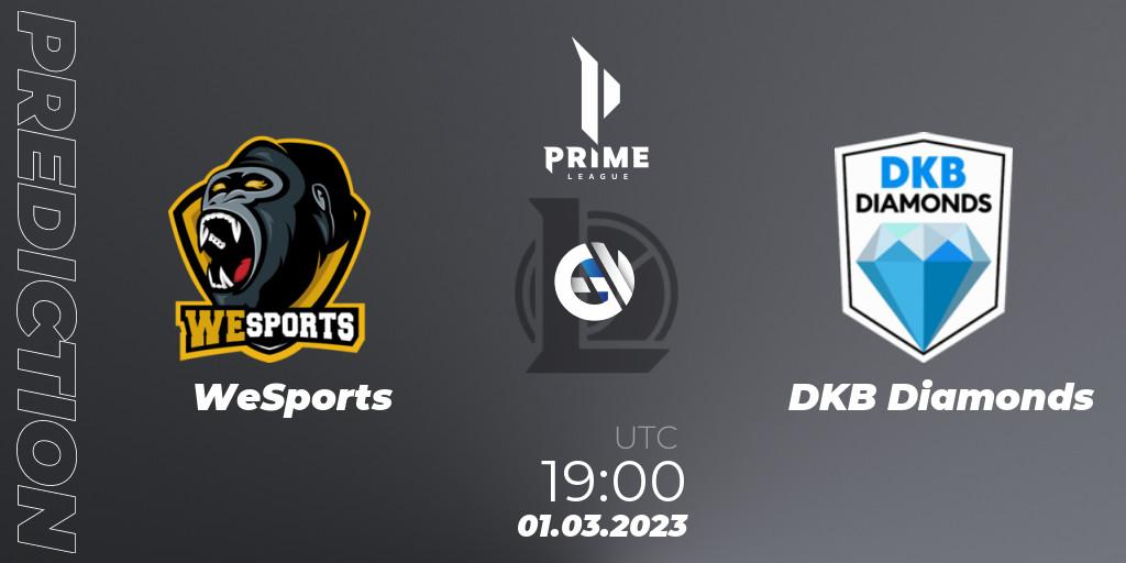 WeSports - DKB Diamonds: Maç tahminleri. 01.03.2023 at 19:00, LoL, Prime League 2nd Division Spring 2023 - Group Stage