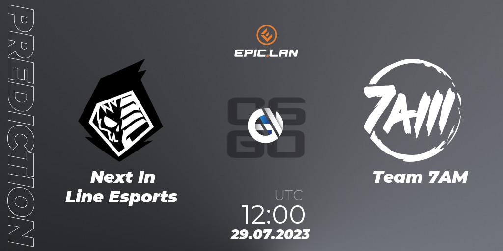 Next In Line Esports - Team 7AM: Maç tahminleri. 29.07.2023 at 12:00, Counter-Strike (CS2), EPIC.LAN 39
